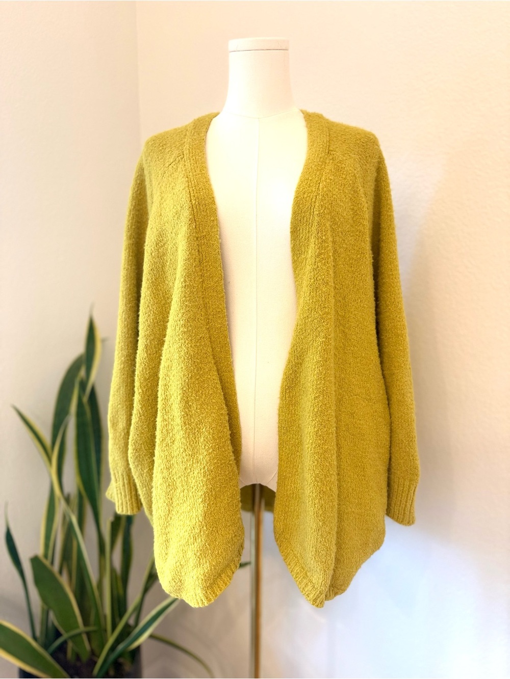 Anthropologie Open Front Cardigan Sweater - Chartreuse